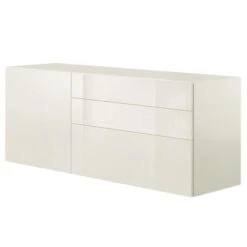 Now! Vision By Hülsta Sideboard 4R 2 Schubladen 70,4x176,1x52 - Lack-weiß/Hochglanz-weiß