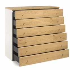 Now! Time By Hülsta Baukasten 6R 6 Schubladen 112,2x120x40 Lack-weiß/Natureiche -Hülsta 4226 huelsta now time 104837f4 1