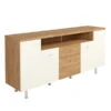 Now! Time By Hülsta Sideboard Mit Füßen 88,9x190x45 Lack-weiß/Natureiche -Hülsta 4330 46200 huelsta now time 104666f4 2