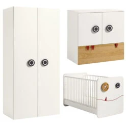Hülsta Now! Minimo Kinderzimmer 2-türig Weiß/natur Inkl. Wickelaufsatz Zum Aktionspreis