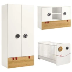 Hülsta Now! Minimo Kinderzimmer 2-türig Weiß/natur Inkl. Breiter Kommode Zum Top-Preis