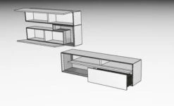 Hülsta Tetrim Wohnwand 2 - Lack-Ausführung Lowboard & Hängeelement -Hülsta 980004