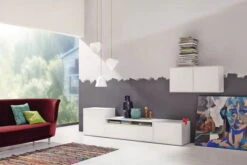 Now! By Hülsta Easy Wohnwand Lack-reinweiß 156x308x45 5-teilig