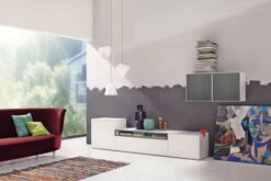 Now! By Hülsta Easy Wohnwand Lack-hellgrau 156x308x45 5-teilig