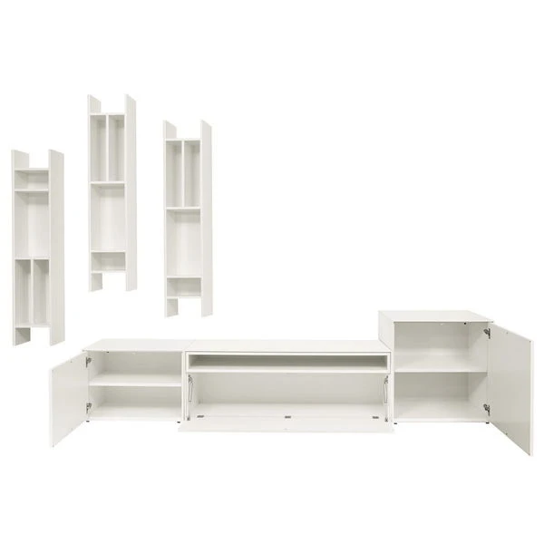 Now! By Hülsta Easy Wohnwand Lack-reinweiß 199x333x45 6-teilig 4 Now! By Hülsta Easy Wohnwand Lack-reinweiß 199x333x45 6-teilig – Bild 2