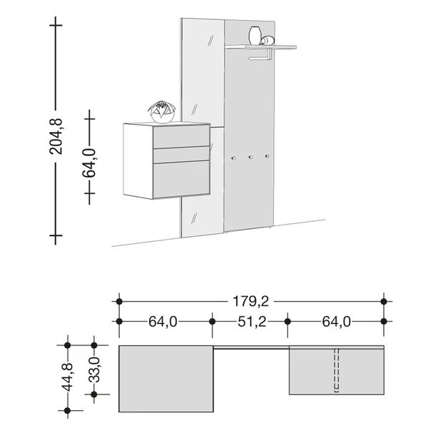 Now! By Hülsta Easy Garderobe Reinweiß 204x179x44 4-teilig 4 Now! By Hülsta Easy Garderobe Reinweiß 204x179x44 4-teilig – Bild 2