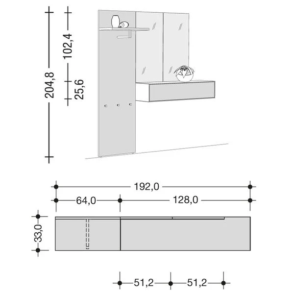 Now! By Hülsta Easy Garderobe Reinweiß 204x192x44 4-teilig 4 Now! By Hülsta Easy Garderobe Reinweiß 204x192x44 4-teilig – Bild 2
