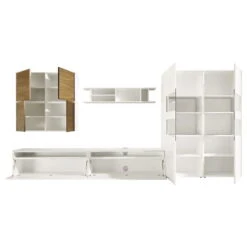 Now! By Hülsta Easy Wohnwand Lack-reinweiß 181x384x45 Mit Media-Lowboard - 9-teilig -Hülsta 991153 huelsta now easy 160268f4 gr 1