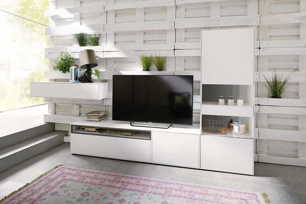 Now! By Hülsta Easy Wohnwand Lack-hellgrau 181x350x45 Mit Media-Lowboard - 4-teilig 3 Now! By Hülsta Easy Wohnwand Lack-hellgrau 181x350x45 Mit Media-Lowboard - 4-teilig