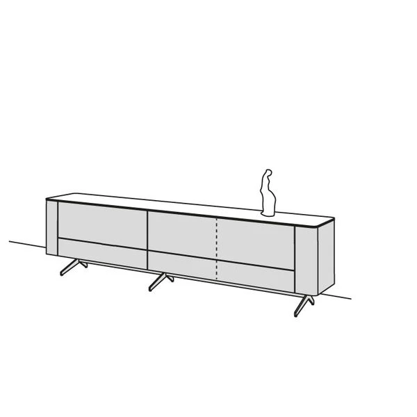 Hülsta Gentis 3R Lowboard - Hochglanz-Lack Breite 281,6 Cm - Mit Metallgestell 4 Hülsta Gentis 3R Lowboard - Hochglanz-Lack Breite 281,6 Cm - Mit Metallgestell – Bild 2