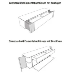 Hülsta Gentis Wohnwand 1 - Akzent Naturstamm - Breite 299,2 Cm -Hülsta gentis elementabschluss 2