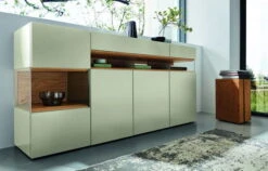Hülsta Neo Sideboard 4 Schubladen Lack Seidengrau