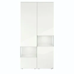 Hülsta Neo Wohnwand Vitrine 1 Schubkasten Und 3 Türen Hochglanzlack Reinweiß -Hülsta huelsta neo 134420f4