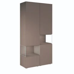 Hülsta Neo Wohnwand Vitrine 1 Schubkasten Und 3 Türen Lack Grau