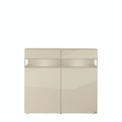 Hülsta Neo Highboard 2 Schubkästen Und 2 Türen Hochglanzlack Seidengrau -Hülsta huelsta neo 134480f4