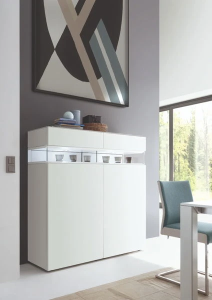 Hülsta Neo Highboard 2 Schubkästen Und 2 Türen Lack Reinweiß 6 Hülsta Neo Highboard 2 Schubkästen Und 2 Türen Lack Reinweiß – Bild 4