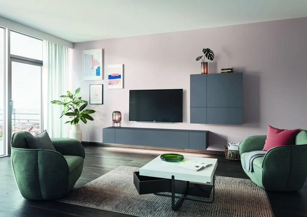 Hülsta Neo Wohnwand Kombination 1 Lack Grau 3 Hülsta Neo Wohnwand Kombination 1 Lack Grau