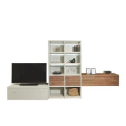 Now! Time By Hülsta Kombination 6 343,1x181,2x52 Kernnussbaum/Lack-seidengrau