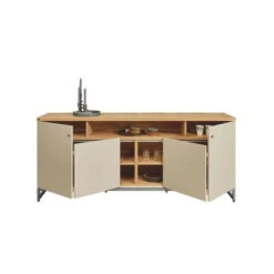 Now! Time By Hülsta Sideboard Mit Falttüren Natureiche/Lack-seidengrau, Metallgestell -Hülsta huelsta now time ntw14350 1041368f3