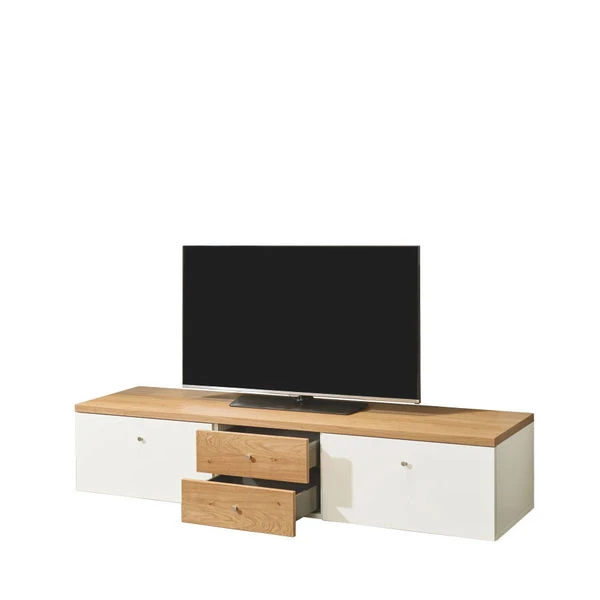 Now! Time By Hülsta Lowboard Schubladen/Klappen Natureiche/Lack-weiß 5 Now! Time By Hülsta Lowboard Schubladen/Klappen Natureiche/Lack-weiß – Bild 3