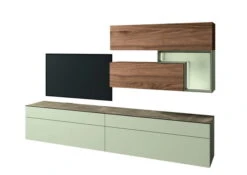 Hülsta Tetrim Wohnwand 2-teilig Lack Seidengrau -Hülsta huelsta tetrim wohnen 177096f4