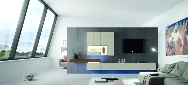 Hülsta Tetrim Wohnwand 4-teilig Lang Lack Reinweiß 3 Hülsta Tetrim Wohnwand 4-teilig Lang Lack Reinweiß